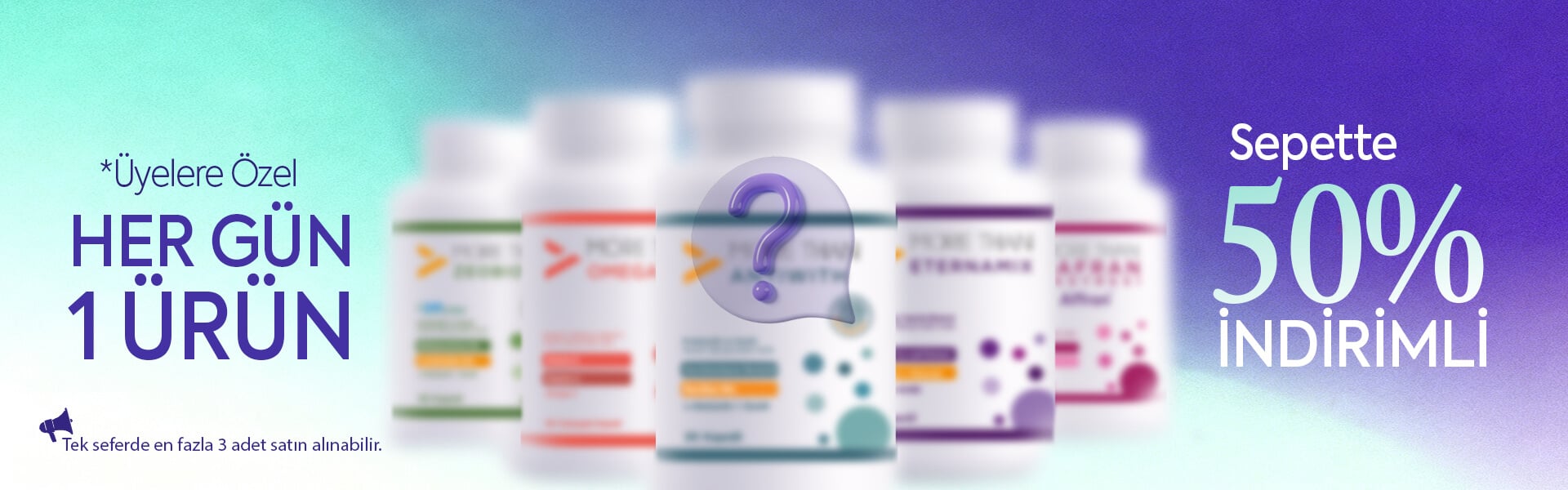 Her gün 1 Ürün %50 İndirim