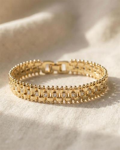 14K Xuping Damla Taşlı Lüks Kordon Bileklik