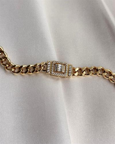 14K Xuping Dikdörtgen Tasarım Taşlı Bileklik