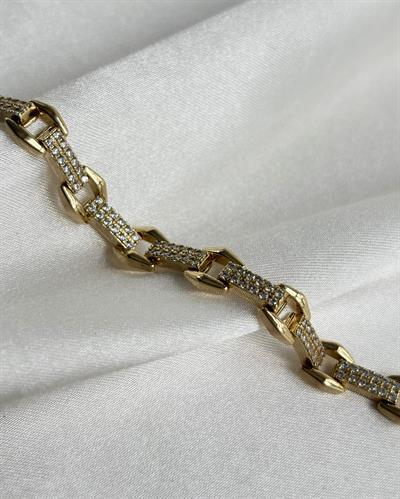 14K Xuping Dikdörtgen Taşlı Minimal Bileklik
