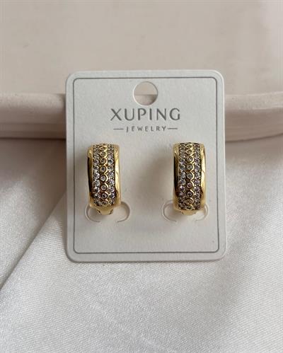 14K Xuping Dokulu Taşlı Halka Küpe