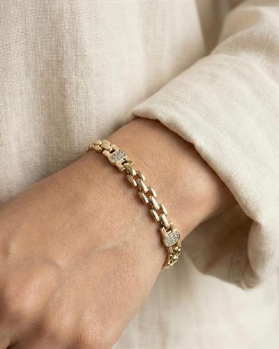 14K Xuping Geometrik Taşlı Minimal Bileklik