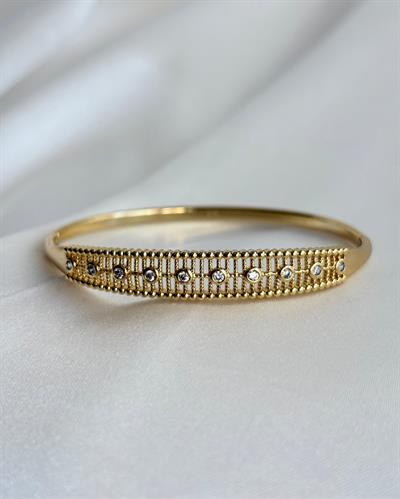 14K Xuping Kafes Taşlı Kelepçe
