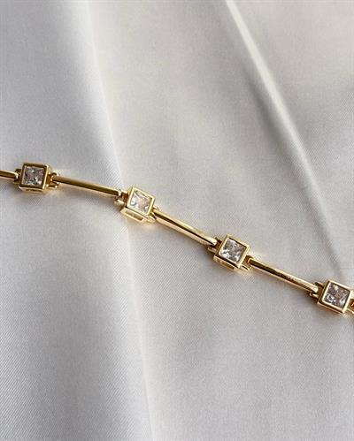 14K Xuping Kare Taşlı İstasyon Model Bileklik