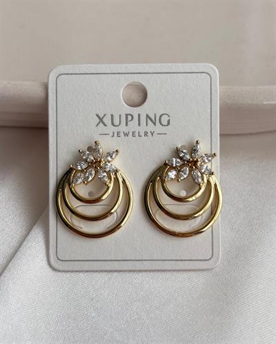 14K Xuping Markiz Çiçekli Küpe