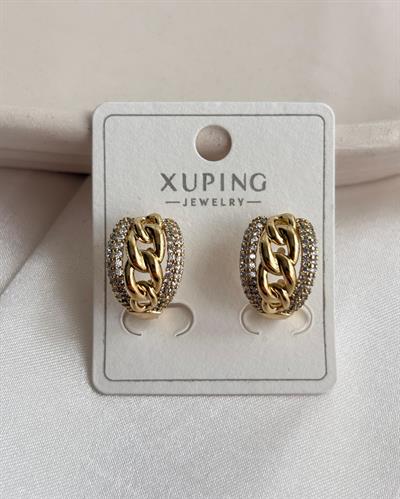 14K Xuping Burgu Taşlı Küpe