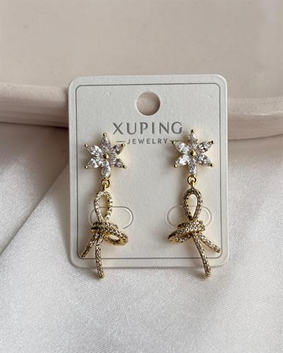 14K Xuping Taşlı Çicek Sallantılı Küpe