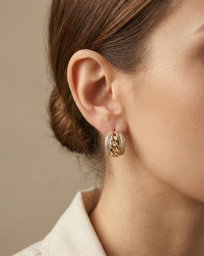 14K Xuping Burgu Taşlı Küpe