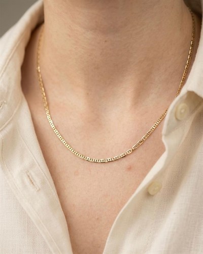 14K Xuping Minimal Yassı Zincir Kolye