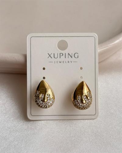 14K Xuping Yarım Taşlı Damla Küpe