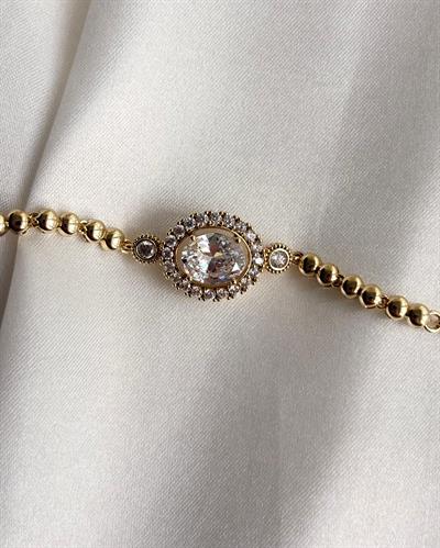14K Xuping Oval Kesim Kristal Taş Bileklik
