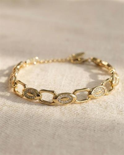 14K Xuping Oval Taşlı Sıra Bileklik