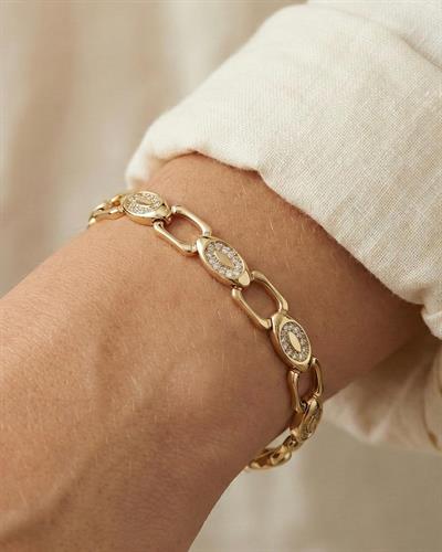 14K Xuping Oval Taşlı Sıra Bileklik