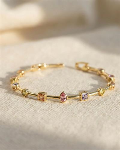 14K Xuping Renkli Geometrik Su Yolu Bileklik