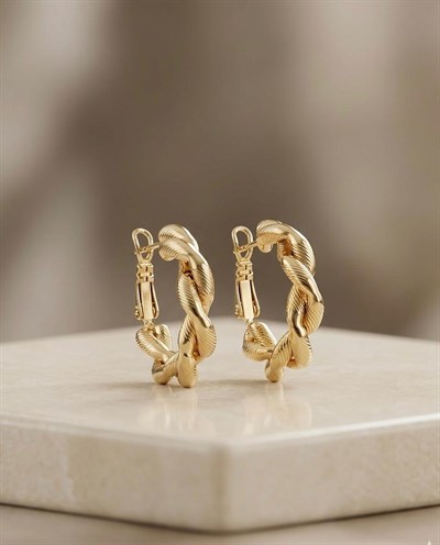 14K Xuping Sarmal Burgu Form Küpe