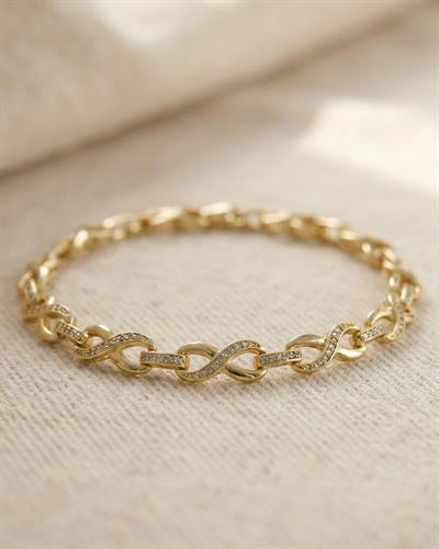 14K Xuping Sarmal Taşlı Sonsuzluk Model Bileklik