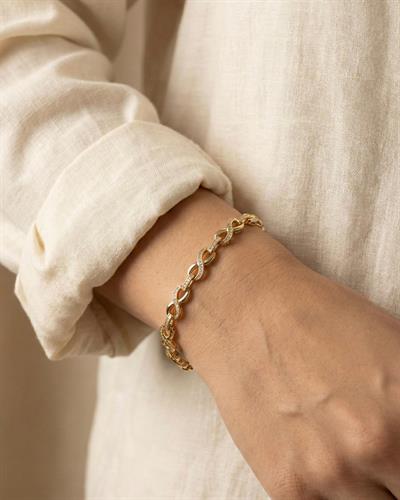 14K Xuping Sarmal Taşlı Sonsuzluk Model Bileklik