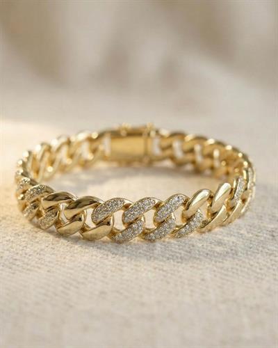 14K Xuping Sıra Taşlı Gurmet Zincir Bileklik