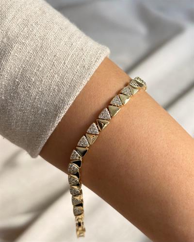 14K Xuping Tam Tur Piramit Model Bileklik