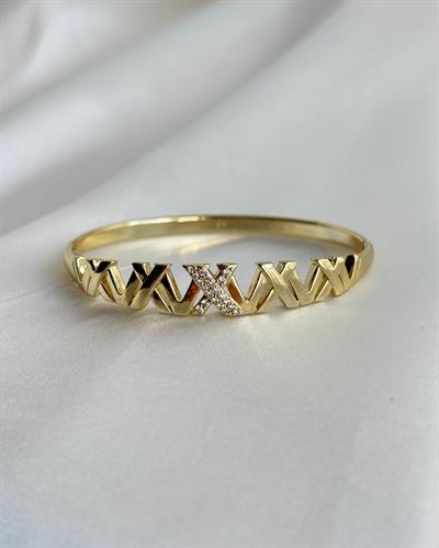14K Xuping Taşlı Atlas Model Kelepçe