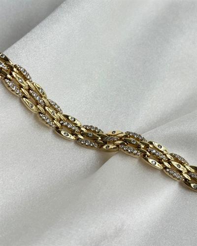 14K Xuping Taşlı Badem Kesim Çoklu Bileklik 