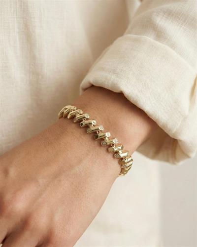 14K Xuping Taşlı Bambu Model Bileklik