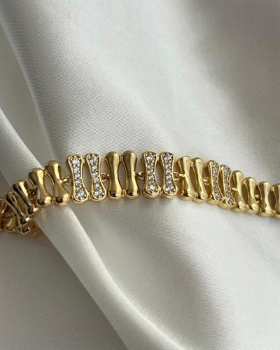 14K Xuping Taşlı Bombeli Bileklik