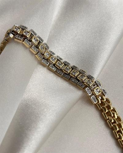 14K Xuping Taşlı Geometrik Bileklik