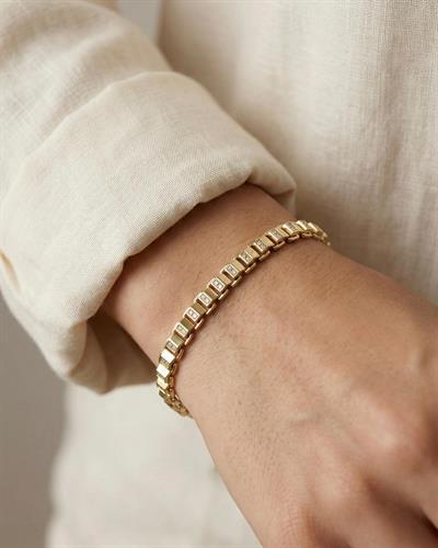 14K Xuping Taşlı Geometrik Kesim Bileklik