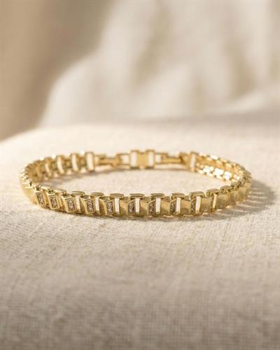 14K Xuping Taşlı Geometrik Kesim Bileklik
