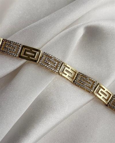 14K Xuping Taşlı Grek Desen Bileklik