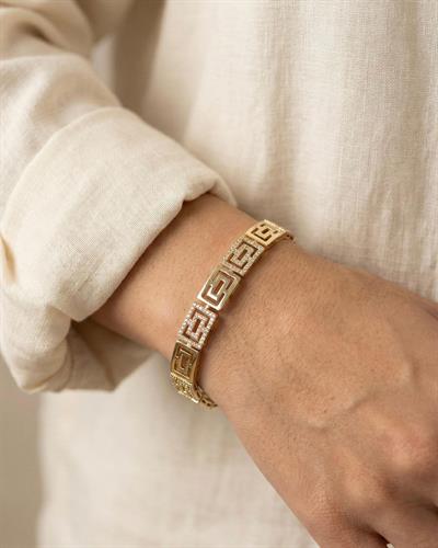 14K Xuping Taşlı Grek Desen Bileklik