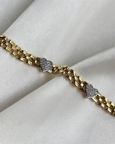 14K Xuping Taşlı Kalp Detay Bileklik