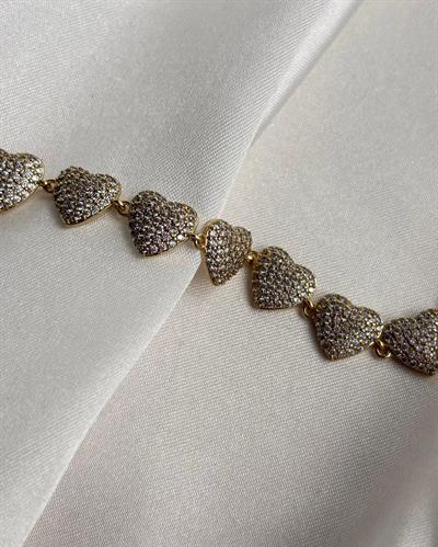 14K Xuping Taşlı Kalp Figür Bileklik