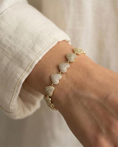 14K Xuping Taşlı Kalp Figür Bileklik