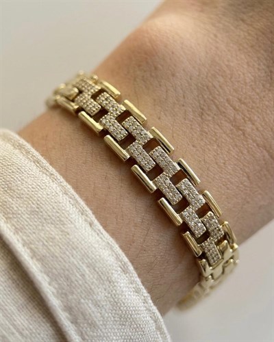 14K Xuping Taşlı Labirent Bileklik