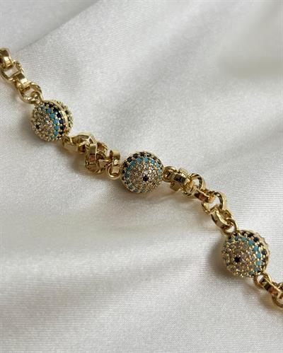 14K Xuping Taşlı Nazar Boncuğu Bileklik