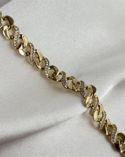 14K Xuping Taşlı Örgü Model Bileklik