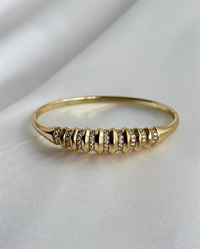 14K Xuping Taşlı Silindir Model Kelepçe