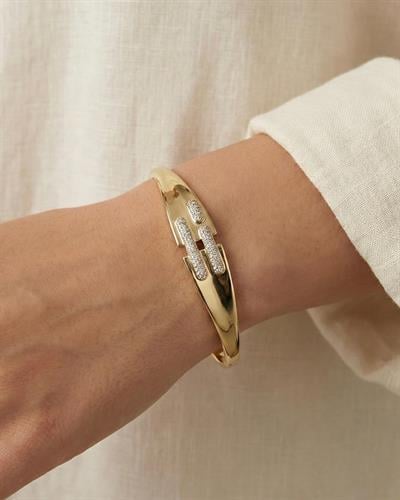 14K Xuping Taşlı Toka Model Kelepçe