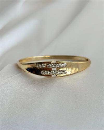14K Xuping Taşlı Toka Model Kelepçe