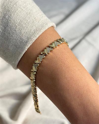 14K Xuping Taşlı V Model Bileklik