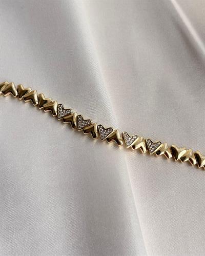 14K Xuping Taşlı V Model Bileklik