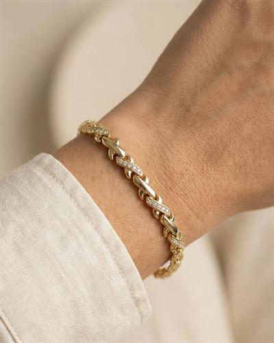 14K Xuping Taşlı X Model Bileklik