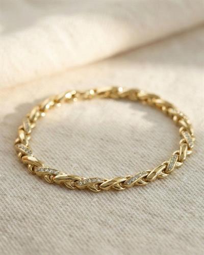 14K Xuping Taşlı X Model Bileklik