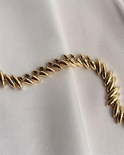 14K Xuping Taşlı Oval Model Bileklik