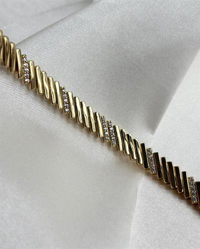 14K Xuping Taşlı Yassı Model Bileklik
