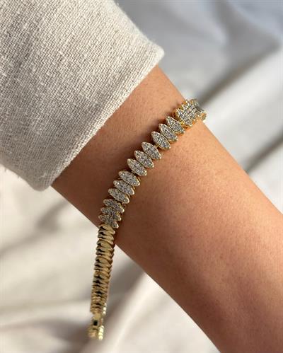 14K Xuping Yarı Taşlı Başak Model Bileklik