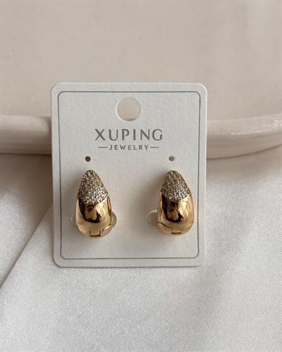 14K Xuping Yarım Taşlı Damla Küpe