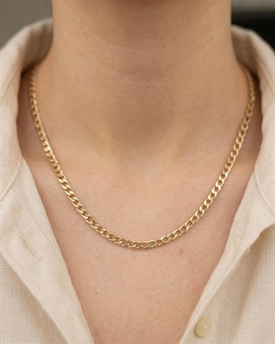 14K Xuping Yassı Zincir Kolye